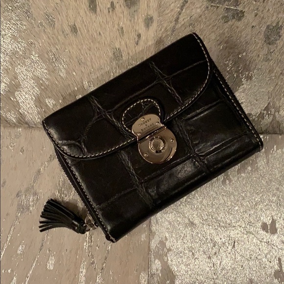 Dooney & Bourke Handbags - Dooney&Bourke Black Croco Embossed Leather Wallet
